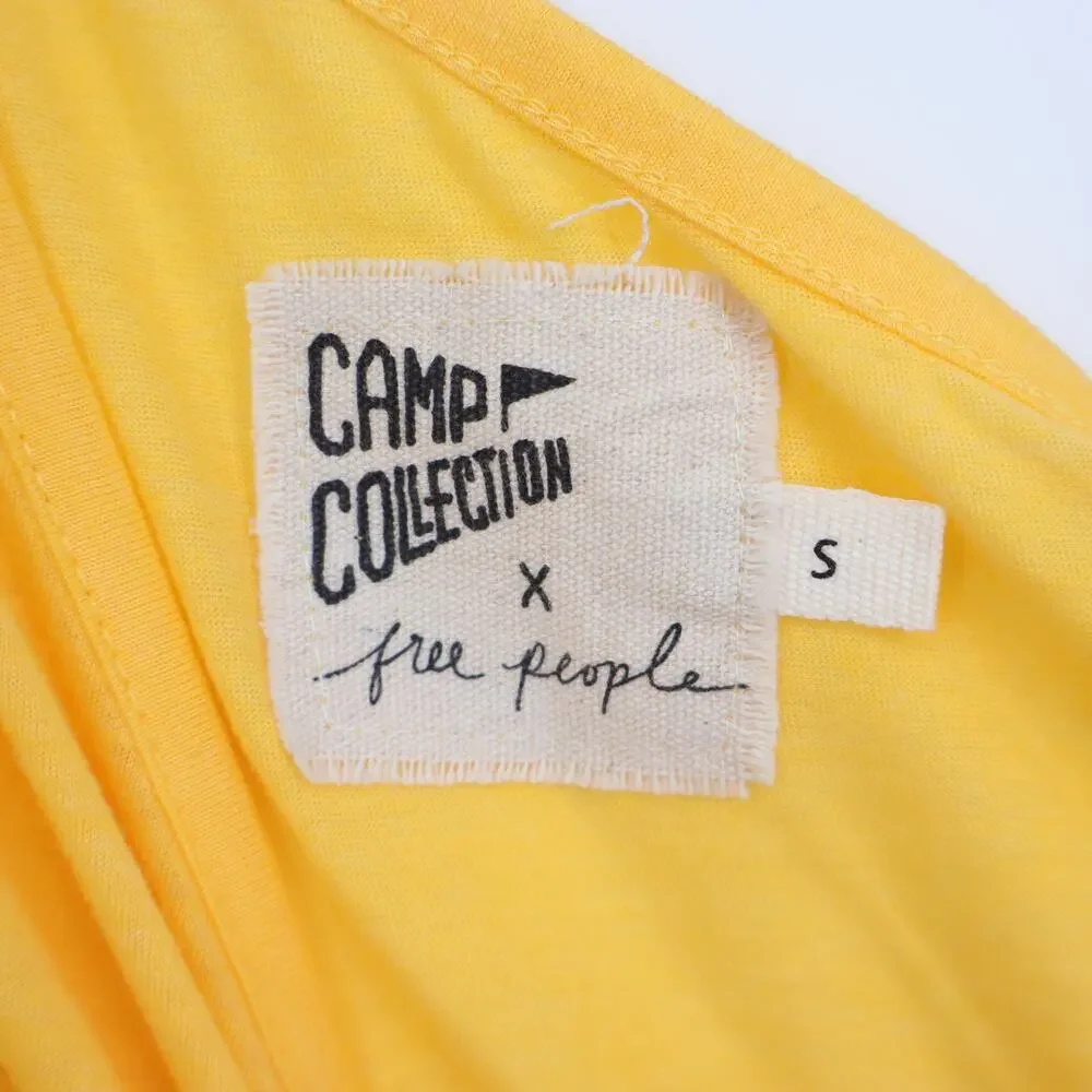 CAMP COLLECTION X FREE PEOPLE One Shoulder Stripe Tee Yellow Tank Women's S